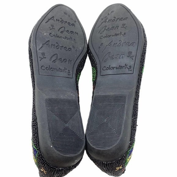 Colorwerks Women Vtg Holiday Christmas Beaded Flats Ornaments Tree Bow 7.5M - Picture 5 of 5